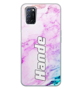 Oppo 8no. Mermer Tasarımlı Şeffaf Telefon Kılıfı