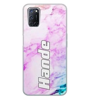 Oppo 8no. Mermer Tasarımlı Şeffaf Telefon Kılıfı