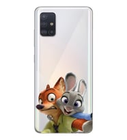 Samsung Galaxy A71 Uyumlu Zootropolis Judy & Nick Tasarımlı Şeffaf Telefon Kılıfı