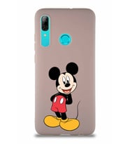 Huawei P Smart 2019 Soft Premier Kapak Mickey Mouse-B Tasarımlı Silikon Kılıf - Pudra (Şeffaf)