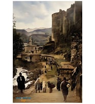 Postera Bajara Bedlîsê - Bitlis Şehri Posteri (Siyah-Gri)