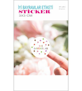 Iyi Bayramlar Etiket Mat Sticker  Kurban Bayramı Ramazan 3 Cm - 48 Adet