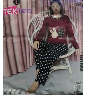 Tekten 3300 Uzun Kollu Kadın Pijama Takımı