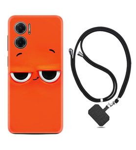 Xiaomi Redmi Note 11E Kılıf Resimli Boyun Askılı İpli Desenli Silikon Series Orange 1830