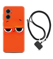 Xiaomi Redmi Note 11E Kılıf Resimli Boyun Askılı İpli Desenli Silikon Series Orange 1830