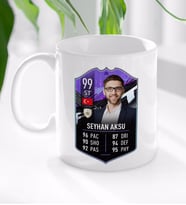 BK Gift Kişiye Özel Futbolcu Kartı Tasarımlı Beyaz Kupa Bardak-9