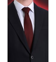 Bordo Düz Kravat (Bordo - Gümüş)