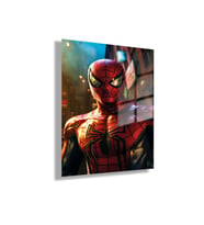 Temperli Gerçek Cam Tablo Film Karakteri Spider Man Portresi