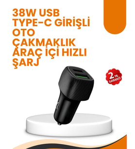 Araç Çakmak Girişli 38W Hızlı Şarj Aleti – İki Cihaz Destekli