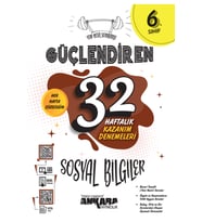 Ankara Yayıncılık 2024 - 2025 Yeni Müfredat 6.Sınıf 32 HAFTALIK SOSYAL BİLGİLER  KAZANIM DENEMELERİ (Çok Renkli)
