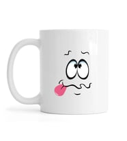 HİDZ Smile İfadeli Beyaz Kupa Bardak (Tip 3)