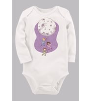 Organik Baskılı Pamuklu Unisex Bebek Body UZUNKOLE71