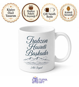 Trabzonlu Yazılı Baskılı Kupa Bardak Hediye Trabzon Özel Tasarım