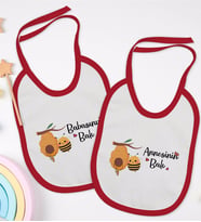 BK Kids Annesinin ve Babasının Balı Tasarımlı 2’li Kırmızı Mama Önlüğü-1