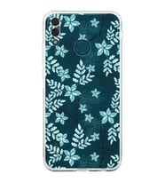 PrintiFy Huawei Y9 2019 Uyumlu Kamera Korumalı Floral Su Yeşili Tasarımlı Şeffaf Silikon Kılıf
