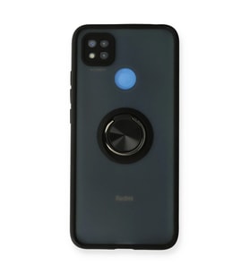 Xiaomi Redmi 9C Kılıf Montreal Yüzüklü Silikon Kapak - Siyah