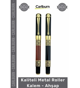 Özel Üretim Lüks Şık Tasarım Kurumsal Hediyelik Promosyon Logolu Kaliteli Metal Roller Kalem Ahşap