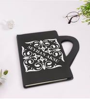 BK Gift Kişiye Özel İsimli Kupa Şeklinde Siyah Termo Deri Defter Model 10