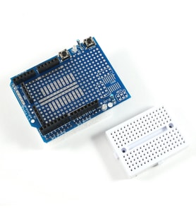 Arduino UNO R3 Proto Shield V5 + Breadboard
