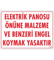 Pvc Levha quot;Energy Panosu Önüne Malzeme ve Benzeri Engel Koy