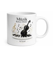 Klasik Müzik Piyano Tuşları Keman Temalı Kupa Bardak Müzisyen Hediye