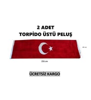 2 Adet Peluş Türk Bayrağı Torpido Halısı Ay Yıldız