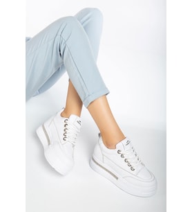 Granes Kadın Beyaz Gizli Topuk Sneaker (Karışık)