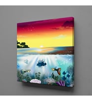 DENİZDE RENKLİ BALIKLAR KANVAS TABLO 170x170cm