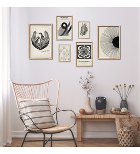 6'lı Ahşap Lamine Çerçeveli Mdf Tablo Seti Modern Flowers Market (Ahşap)