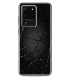 Samsung Galaxy S20 Ultra Kılıf Silikon Desen Boyun Askılı Dikenli Tel 1779