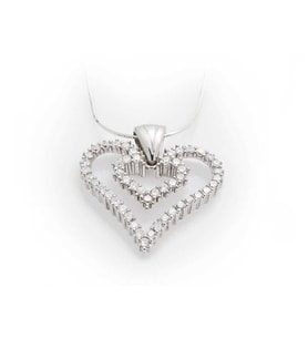 Aya Diamond Gümüş Kalpli Bayan Kolye