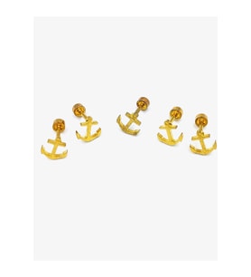 Renkli Taşlı Çelik 5 Adet Kaş Tragus Piercing
