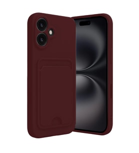 Apple İphone 16 Kılıf Kelvin Kartvizitli Silikon - Bordo