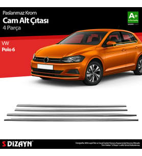 VW Polo MK6 Krom Cam Çıta 4 Prç. 2017-2021