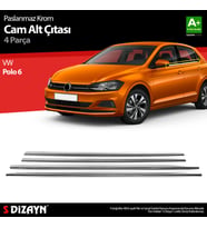 VW Polo MK6 Krom Cam Çıta 4 Prç. 2017-2021