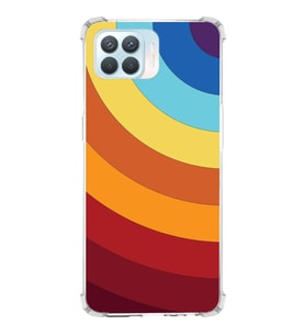 PrintiFy Oppo Reno 4 lite Uyumlu Köşe Korumalı Renk Cümbüşü A Tasarımlı Şeffaf Silikon Kılıf