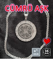 🙏Cümrü Aşk (AŞK TILSIMI) Çelik Kolye 🎨 Gümüş Renk (02)