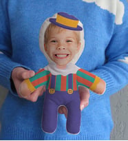 BK Gift Kişiye Özel Fotoğraflı Çocuk Palyaço Bebek Yastık-1