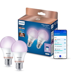 Smart Lighting LED Ampul A60 E27 60W Eşdeğer RGB 2'li Paket - Google Home, Alexa, HomeKit ve Matter uyumlu