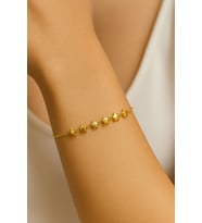 Altın Renk Sıralı Yıldız Asansör Çelik Bileklik - 3611