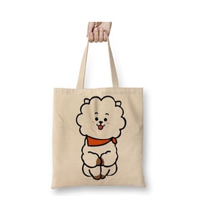 Bts Bt21 Rj Beyaz Bez Çanta Uzun Saplı Alışveriş Çantası Plaj Çantası