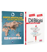 KR Coğrafyanın Kodları Dünya Haritaları Çalışma Defteri ve AKM Dil Bilgisi Soru Bankası Seti 2 Kitap