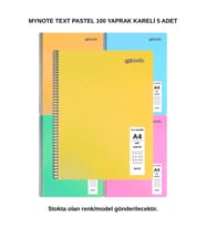 TEXT Pastel Defter A4 100 Yaprak Kareli 5 Adet