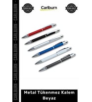 Özel Üretim Promosyon Lüks Şık Logolu Kaliteli Kurumsal Ofis Hediyelik Metal Tükenmez Kalem Beyaz