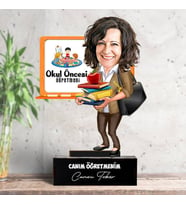 Kadın Okul Öncesi Öğretmenlerine Hediye Karikatürlü Biblo