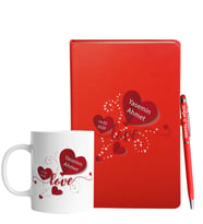Sevgililer Gününe Özel Kırmızı Defter Kalem & Kupa Hediye Seti 20