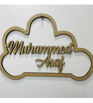 Ahşap İsimli Bulut Mdf Lazer Kesim (Ham)