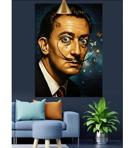 Salvador Dali ünlü portresi Dekoratif Kanvas - Mdf Ahşap Tablo