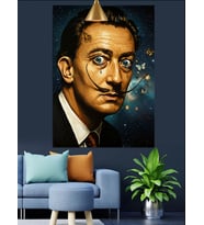Salvador Dali ünlü portresi Dekoratif Kanvas - Mdf Ahşap Tablo