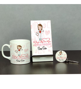 Aneztezi Teknikeri Üçlü Set (Kupa + Telefon Standı + Anahtarlık)
